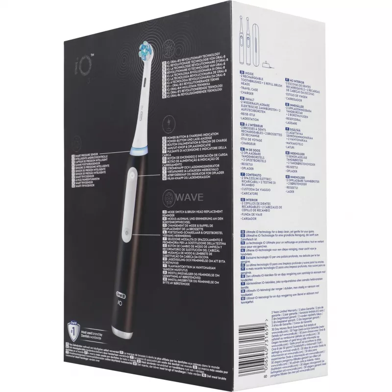 Escova de dentes elétrica BRAUN Oral-B iO Series 3N — preto/azul, 2 cabos
