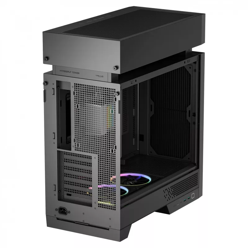 Caixa de PC de secretária DeepCool CL6600 preta — suporta fontes de alimentação ATX/PS2/SFX/SFX-L, ventoinha frontal de 140 mm, topo/traseira de 120/140 mm, unidades de 2,5/3,5 polegadas