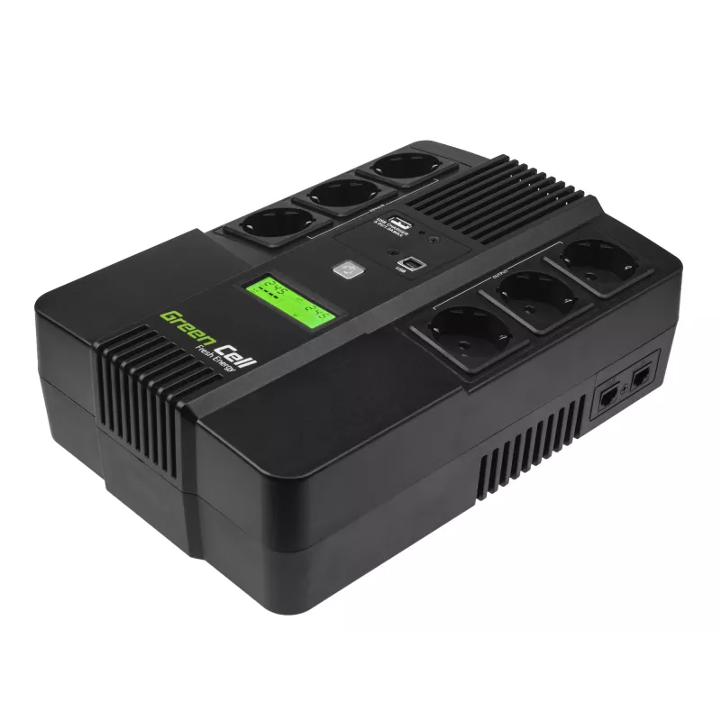 Green Cell AiO 800VA LCD UPS fonte de alimentação ininterrupta Line-Interactive 0,8 kVA 480 W 6 tomadas