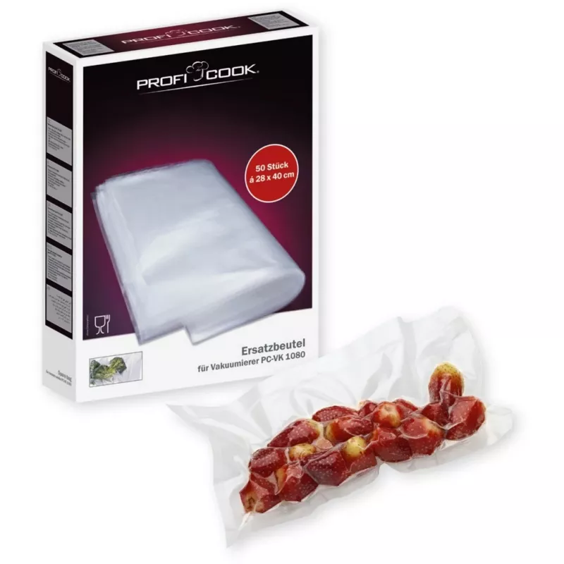 ProfiCook PC-VK 1080 - Máquina de embalar a vácuo (para sacos de plástico) - 120 W - aço inoxidável/preto (501080)
