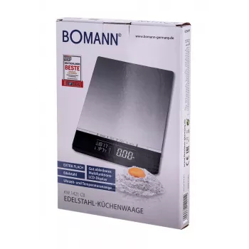 Bomann KW 1421 CB – LCD – preto – aço inoxidável – 160 x 230 x 18 mm – 18 mm – AAA – aço inoxidável (614211)