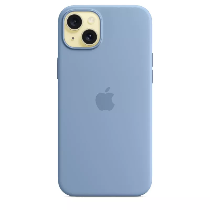 Capa de silicone Apple iPhone 15 Plus com MagSafe - azul inverno