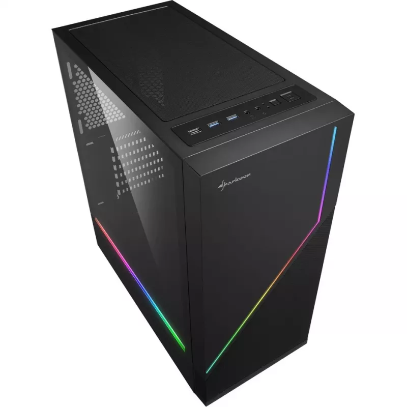 Sharkoon RGB FLOW Midi Tower ATX sem fonte de alimentação USB/áudio