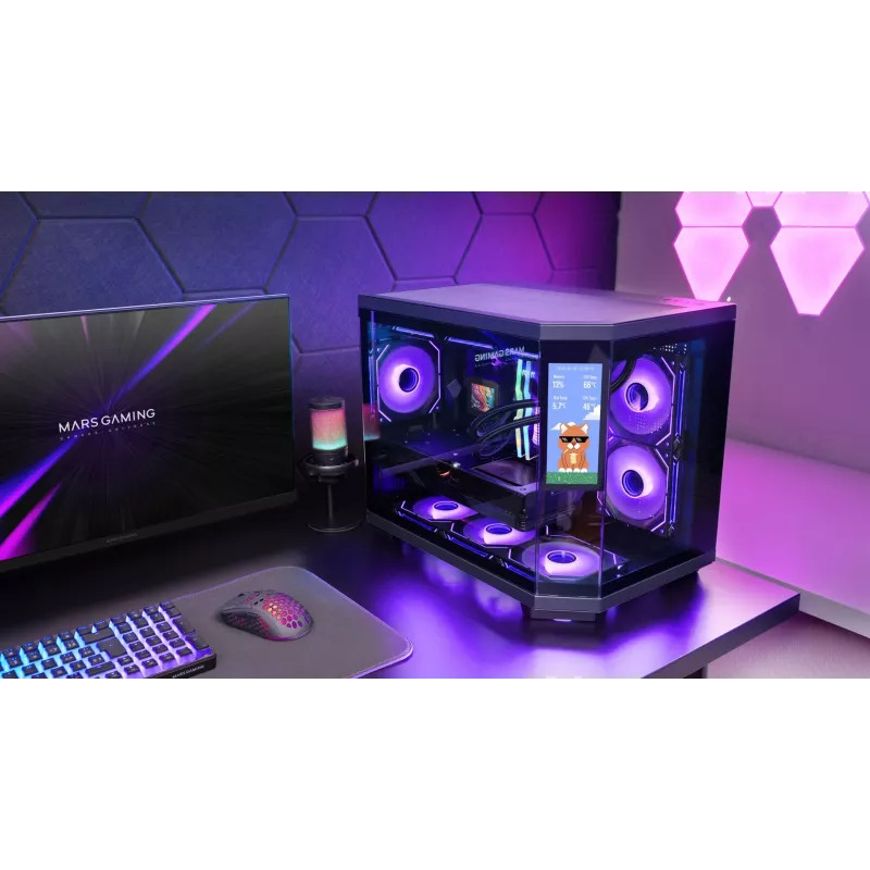 Caixa de computador Mars Gaming MC3TCORELCDM Mini Tower preta