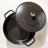 Staub Chistera 40511-472-0 assadeira 28 cm, redonda, em ferro fundido, 3,7 l, preta