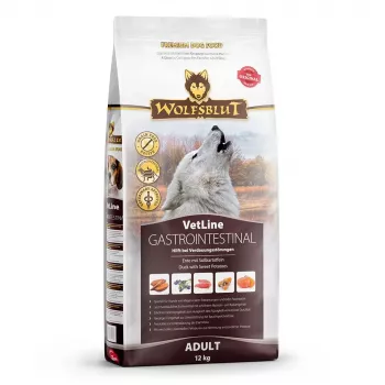 Comida seca para cães Wolfsblut VetLine Gastrointestinal Duck 12 kg — alimento dietético para a saúde digestiva, proteína 20%, gordura 10%