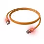 Cabo de patch EasyLan DualBoot LED RJ45 S/FTP Cat.6A (classe EA) - com ficha saCon - LSOH - laranja - 7.