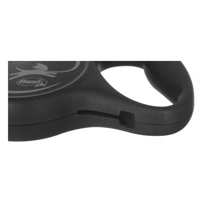 Flexi Black Design M trela extensível para cães, fita de 5 m, até 25 kg