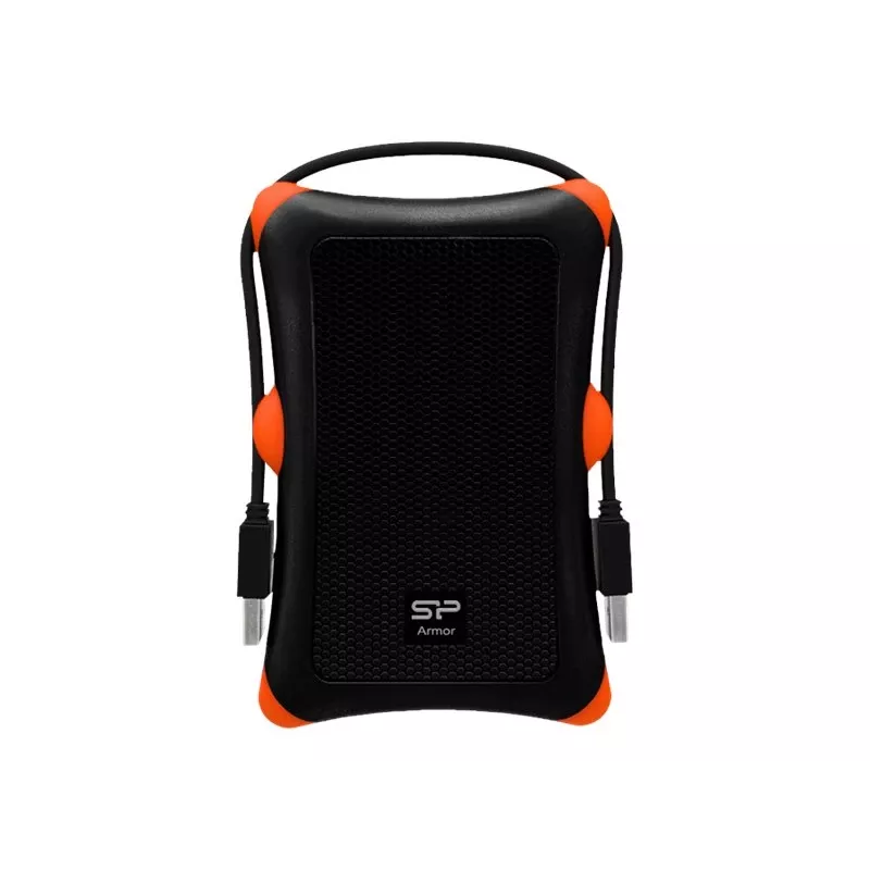 Caixa HDD/SSD Silicon Power Armor A30, 2,5 polegadas Single-Bay, USB 3.2 Gen 1, Micro-USB A, laranja/preto