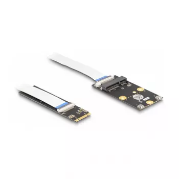 Conversor DeLOCK M.2 Key B+M macho para slot Mini PCIe cabo flexível