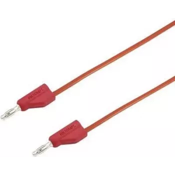 VOLTCRAFT Cabo de teste [ficha 4 mm - ficha 4 mm] 1 m vermelho MSB-300 (MSB-300-1-Rot)