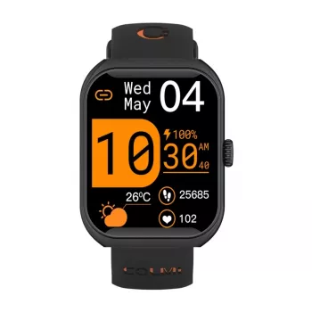 Smartwatch Colmi P86 preto com medidor de frequência cardíaca, à prova de água