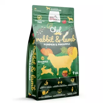 SYTA MICHA Chef Coelho, Borrego com abóbora e ananás - Alimento seco para cães - 9kg