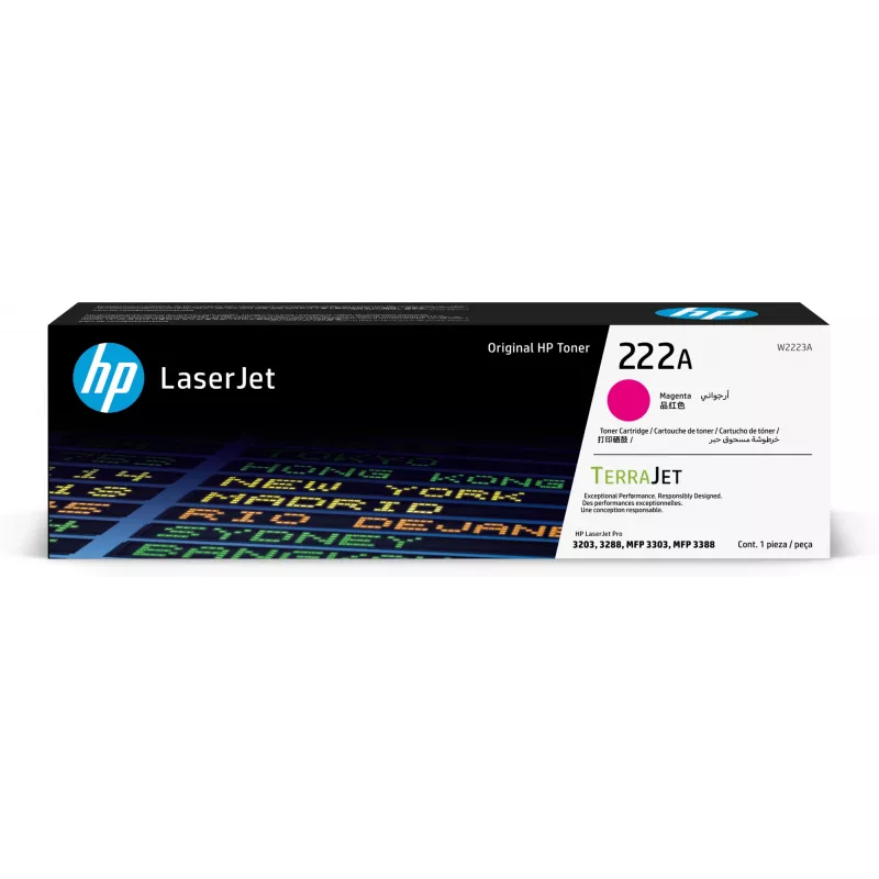 HP 222A - magenta - original - LaserJet - tinteiro de toner (W2223A) - para Color LaserJet Pro MFP 3302fdn, MFP 3303fdw