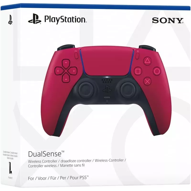Comando Sony DualSense v3 vermelho — Bluetooth/USB, USB-C, bateria integrada, PS5, 160×106×66 mm