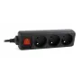 Proteção contra sobretensão Gembird EG-PSU3F-01 preto 3 tomadas AC 230 V 0,6 m