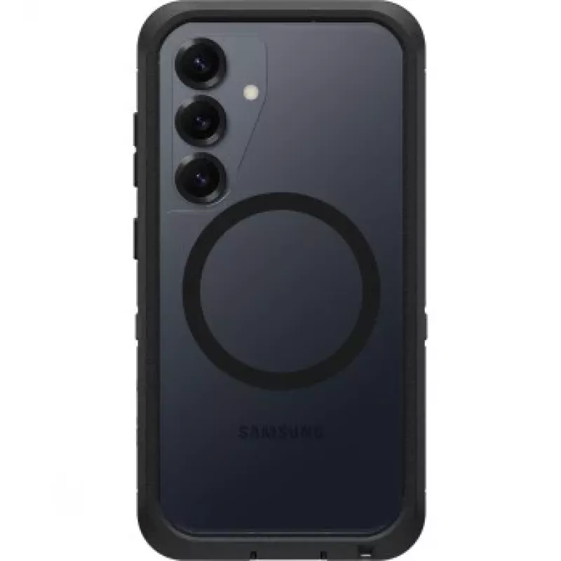 OtterBox Defender XT Clear Magnets capa, Samsung Galaxy S25, transparente/preto