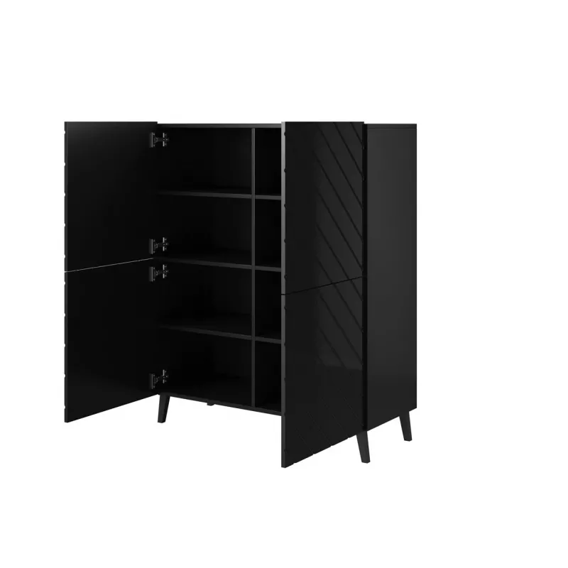 Estante ABETO 100,5 x 40 x 121,5 cm preto/preto brilhante