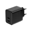 Carregador de parede Crong Ultra Compact GaN 35W PD 3.0 2x USB-C (preto)