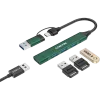 Hub CANYON DS-02 4 em 1 USB-A/C verde