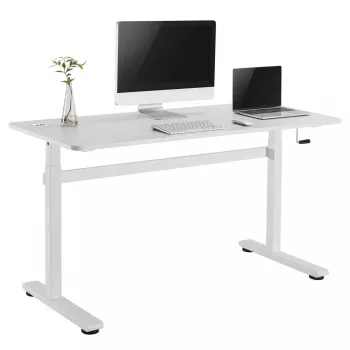 Secretária ajustável em altura manualmente Ergo Office, máx. 40 kg, altura máx. 117 cm, com tampo para trabalho de pé e sentado, ER-401 W