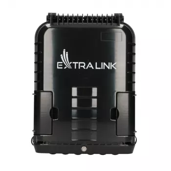 Caixa de terminação de fibra ótica Extralink Jennifer 16 fibras preta com conector