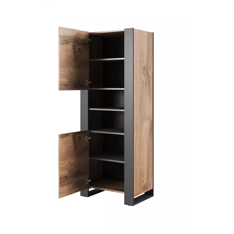 Estante WOOD 65x40x170,5 carvalho Wotan + antracite