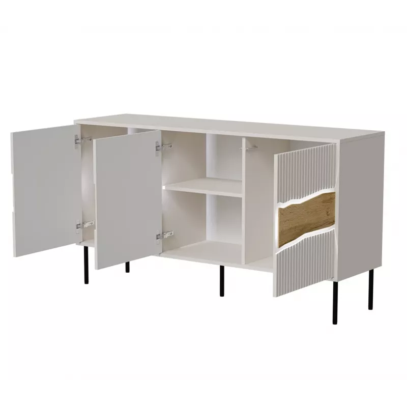 Cómoda Cama Meble INSERTO 3D 143,5×40×80 cm — acabamento caxemira com LED