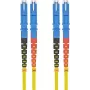 Cabo de patch de fibra ótica helos E2000 2 m, 9/125 µm OS2, amarelo