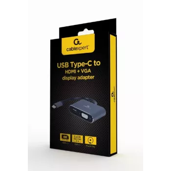 Cablexpert A-USB3C-HDMIVGA-01 adaptador gráfico USB cinzento