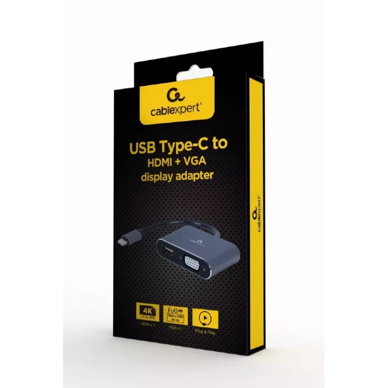 Cablexpert A-USB3C-HDMIVGA-01 adaptador gráfico USB cinzento