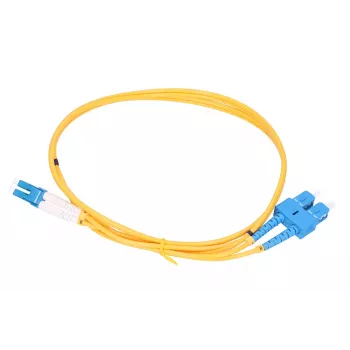 Cabo de patch de fibra ótica Extralink EX.3630, 0,5 m, G.657.A1, SC para LC, FTTH, duplex, amarelo