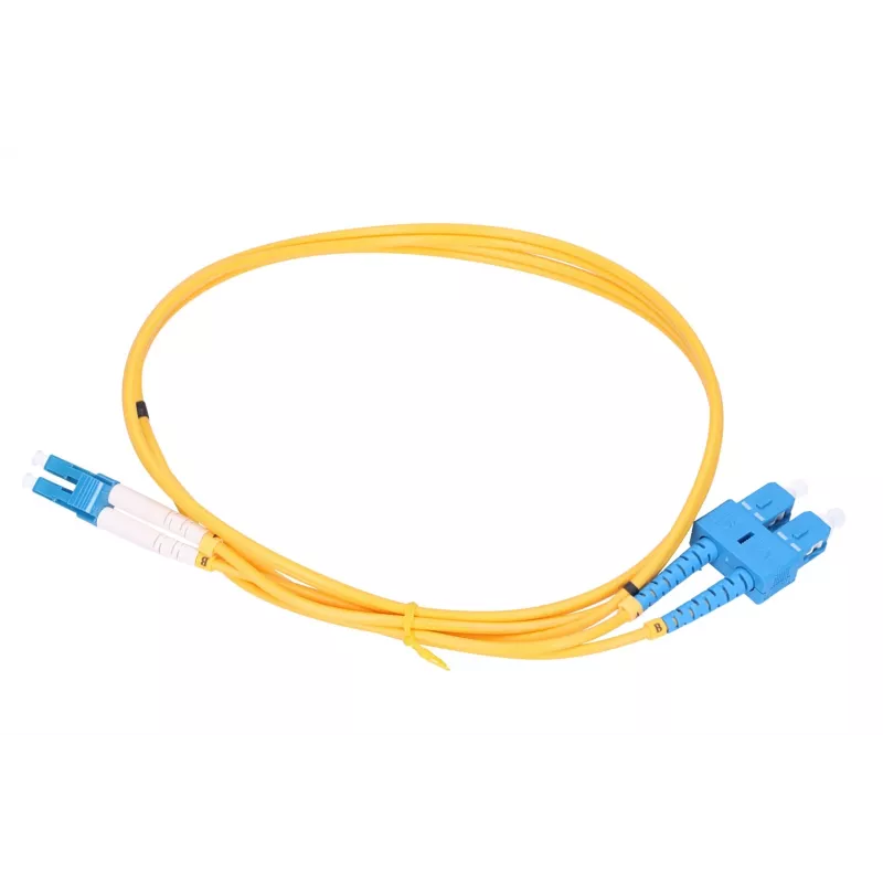 Cabo de patch de fibra ótica Extralink EX.3630, 0,5 m, G.657.A1, SC para LC, FTTH, duplex, amarelo