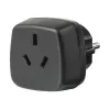 Adaptador de viagem AUS/CN > ficha com terra, adaptador de tomada preto