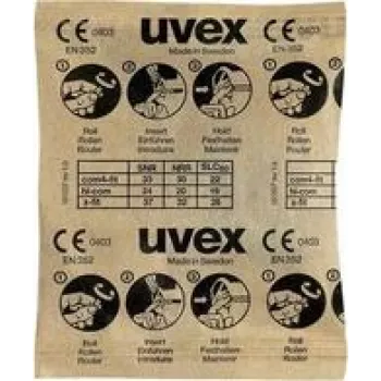 Protetores auriculares descartáveis UVEX x-fit 37 dB, modelo 2112087 — 100 pares