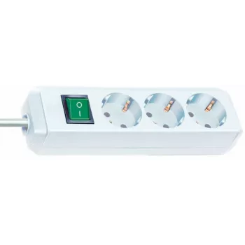 Régua de tomadas Brennenstuhl Eco-Line com interruptor [3 tomadas, branca, 5 m]