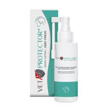 Solução de higiene oral JM Sante Vet Protector Fresh 100 ml para cães e gatos, prevenção do tártaro