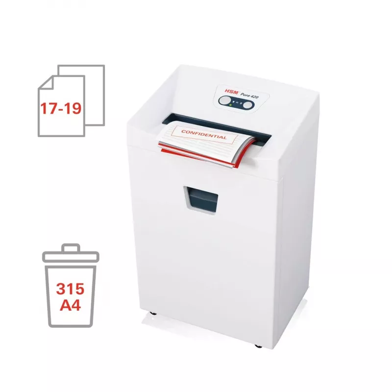 Destruidora de documentos HSM Pure 420, 35 l, 3,9 mm