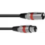 Cabo XLR Omnitronic 3022045R — 1 x conector macho XLR para 1 x conector fêmea XLR, 1,5 m