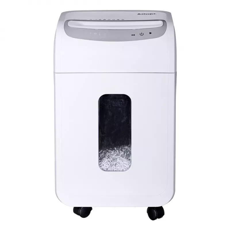 Destruidora de documentos Activejet ASH-1602M, P-5, 28 l, corte 2x14 mm, branco