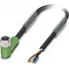 Cabo sensor/atuador Phoenix Contact M8 (90°) conector fêmea aberto 10,0 m (SAC-4P-10,0-PUR/M 8FR)