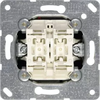 Módulo de interruptor de parede JUNG 505 U 1P, 1 polo 10 A, 250 V – Branco metálico