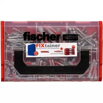 FixTainer - DUOPOWER & DUOSEAL + parafusos, buchas cinzento-claro/vermelho, 275 peças