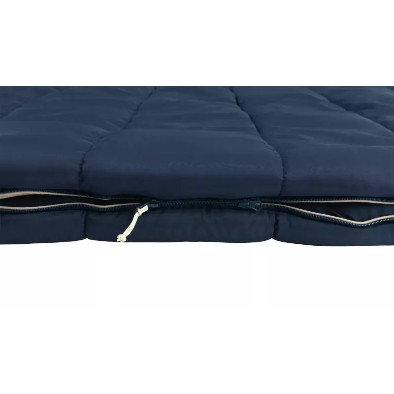 Saco de dormir Outwell Contour Lux Double retangular poliéster, 1450×2200 mm, altura máx. do utilizador 190 cm, azul
