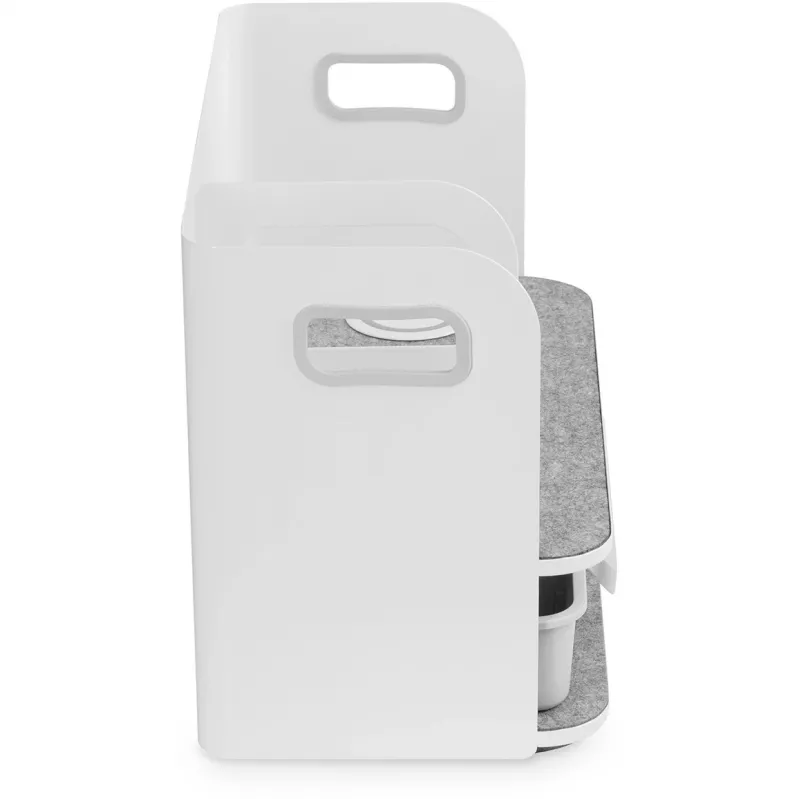 Organizador de secretária Digitus com carregador Qi aço cinzento branco 1 gaveta