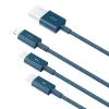 Cabo USB 3em1 Baseus Superior Series, USB para Micro-USB / USB-C / Lightning, 3,5 A, 1,5 m (azul)