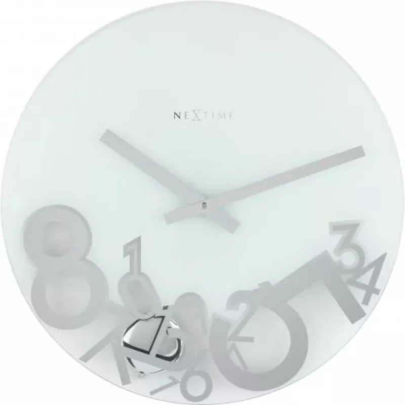Relógio de parede NeXtime 8115 Dropped, Ø43 cm, prateado