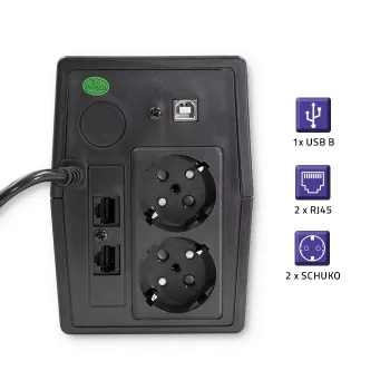 UPS Qoltec Monolith (fonte de alimentação ininterrupta) Dupla conversão (Online) 0,45 kVA 240 W 2 tomadas