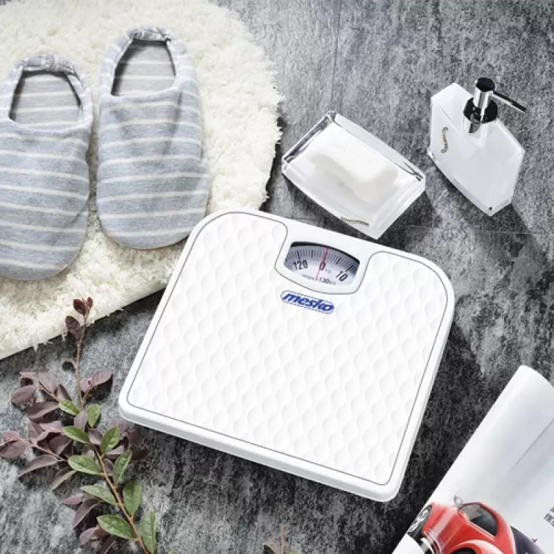 Balança mecânica Mesko MS 8160 – capacidade máxima 130 kg, precisão 1000 g, branca