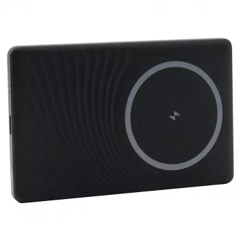 Powerbank RealPower PB-5000 MAG 5000 mAh, carregamento sem fios, USB-C, 20 W, Preto